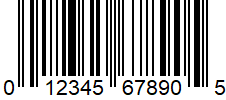 UPC-A 0-1234567890-5